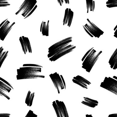 Koyu elle çizilmiş kusursuz desen beyaz arka planda karalama lekesi. Soyut grunge dokusu. Vektör illüstrasyonu