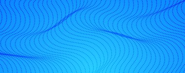 Yarım ton arkaplan ve akıcı noktalar. Mavi soyut dalga dokusu. Vektör illüstrasyonu