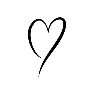 Kalp durmaksızın çizilen sanat stili, aşkı ve romantizmi simgeliyor, beyaz bir arka planda izole edilmiş. Vektör illüstrasyonu