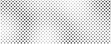 Noktalı arka plan. Çizgi roman tarzında siyah ve beyaz pop sanatları. Tek renkli nokta dokusu. Vektör illüstrasyonu
