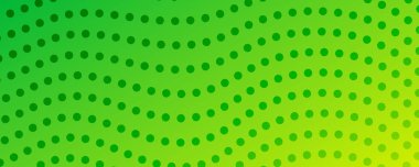 Yarım ton arkaplan ve akıcı noktalar. Yeşil soyut dalga dokusu. Vektör illüstrasyonu