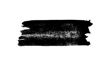 Siyah fırça darbesi. El çizimi mürekkep lekesi beyaz arka planda izole edilmiş. Vektör illüstrasyonu
