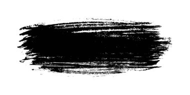Siyah fırça darbesi. El çizimi mürekkep lekesi beyaz arka planda izole edilmiş. Vektör illüstrasyonu