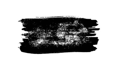 Siyah fırça darbesi. El çizimi mürekkep lekesi beyaz arka planda izole edilmiş. Vektör illüstrasyonu