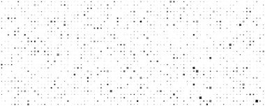 Kareli soyut geometrik arkaplan. Beyaz üzerine gri pikseller ve boş alan. Dijital iş arkaplanı. Vektör illüstrasyonu