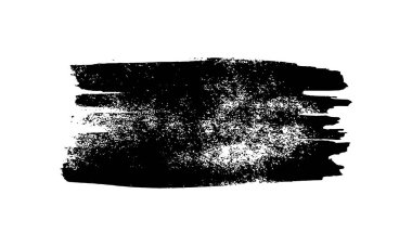 Siyah fırça darbesi. El çizimi mürekkep lekesi beyaz arka planda izole edilmiş. Vektör illüstrasyonu