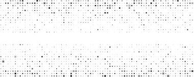 Kareli soyut geometrik arkaplan. Beyaz üzerine gri pikseller ve boş alan. Dijital iş arkaplanı. Vektör illüstrasyonu