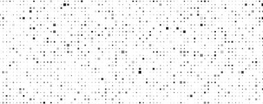 Kareli soyut geometrik arkaplan. Beyaz üzerine gri pikseller ve boş alan. Dijital iş arkaplanı. Vektör illüstrasyonu