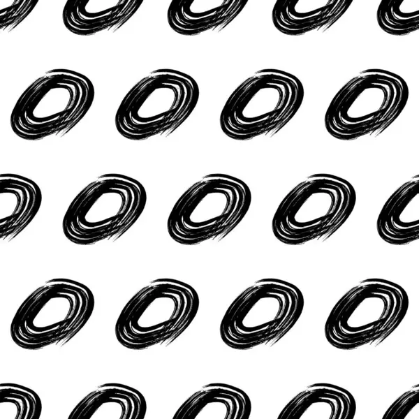 Kusursuz desenli, el çizimi, beyaz zemin üzerine çizilmiş karalama çemberleri. Soyut grunge dokusu. Vektör illüstrasyonu