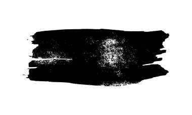 Siyah fırça darbesi. El çizimi mürekkep lekesi beyaz arka planda izole edilmiş. Vektör illüstrasyonu