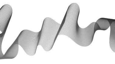 Beyaz zemin üzerinde gri dalga gradyan çizgileri olan soyut arkaplan. Modern teknoloji arka planı, dalga tasarımı. Vektör illüstrasyonu