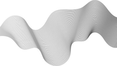 Beyaz zemin üzerinde gri dalga gradyan çizgileri olan soyut arkaplan. Modern teknoloji arka planı, dalga tasarımı. Vektör illüstrasyonu