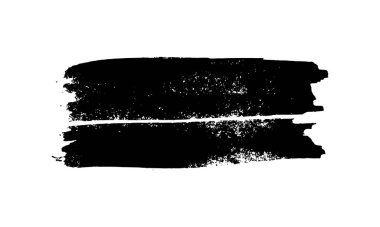 Siyah fırça darbesi. El çizimi mürekkep lekesi beyaz arka planda izole edilmiş. Vektör illüstrasyonu