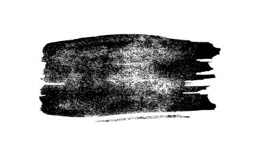 Siyah fırça darbesi. El çizimi mürekkep lekesi beyaz arka planda izole edilmiş. Vektör illüstrasyonu