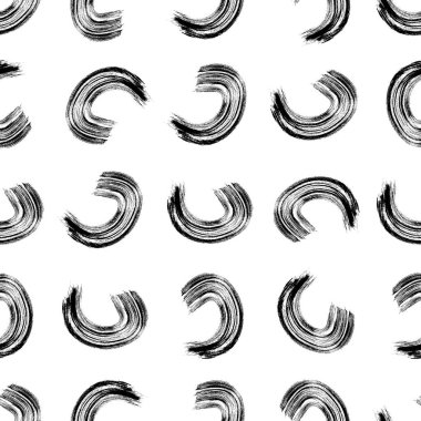 Kusursuz desenli, el çizimi, beyaz zemin üzerine çizilmiş karalama çemberleri. Soyut grunge dokusu. Vektör illüstrasyonu
