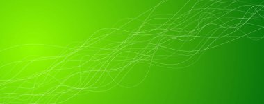 Dalga ışınlarıyla soyut eğimli arkaplan. Hareket bulanık beyaz kıvrımlı soyut yeşil eğimli arkaplan. Başlık pankartı. Parlak soyut sunum arkaplanı. Vektör illüstrasyonu