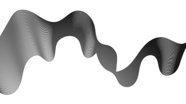 Beyaz zemin üzerinde gri dalga gradyan çizgileri olan soyut arkaplan. Modern teknoloji arka planı, dalga tasarımı. Vektör illüstrasyonu