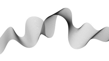 Beyaz zemin üzerinde gri dalga gradyan çizgileri olan soyut arkaplan. Modern teknoloji arka planı, dalga tasarımı. Vektör illüstrasyonu
