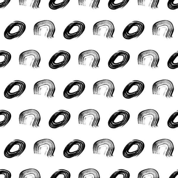 Kusursuz desenli, el çizimi, beyaz zemin üzerine çizilmiş karalama çemberleri. Soyut grunge dokusu. Vektör illüstrasyonu