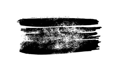 Siyah fırça darbesi. El çizimi mürekkep lekesi beyaz arka planda izole edilmiş. Vektör illüstrasyonu