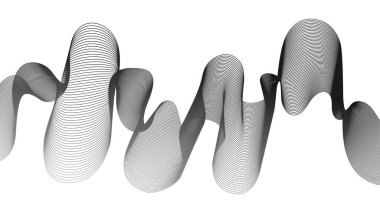 Beyaz zemin üzerinde gri dalga gradyan çizgileri olan soyut arkaplan. Modern teknoloji arka planı, dalga tasarımı. Vektör illüstrasyonu