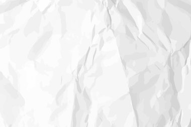 Beyaz, buruşuk kağıt arka plan. Posterler ve afişler için yatay olarak buruşmuş boş kağıt şablonu. Vektör illüstrasyonu