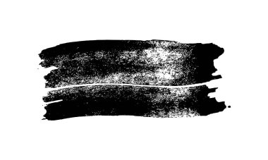 Siyah fırça darbesi. El çizimi mürekkep lekesi beyaz arka planda izole edilmiş. Vektör illüstrasyonu