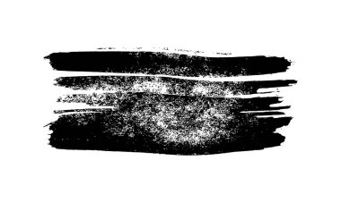 Siyah fırça darbesi. El çizimi mürekkep lekesi beyaz arka planda izole edilmiş. Vektör illüstrasyonu