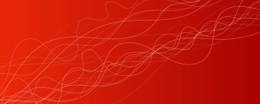 Dalga ışınlarıyla soyut eğimli arkaplan. Hareket bulanık beyaz kıvrımlı soyut kırmızı eğimli arkaplan. Başlık pankartı. Parlak soyut sunum arkaplanı. Vektör illüstrasyonu