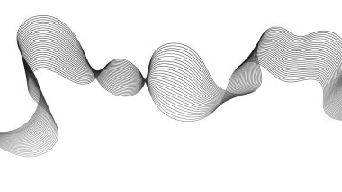 Beyaz zemin üzerinde gri dalga gradyan çizgileri olan soyut arkaplan. Modern teknoloji arka planı, dalga tasarımı. Vektör illüstrasyonu