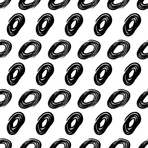 Kusursuz desenli, el çizimi, beyaz zemin üzerine çizilmiş karalama çemberleri. Soyut grunge dokusu. Vektör illüstrasyonu
