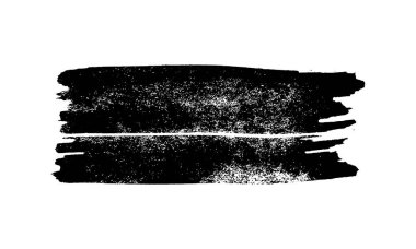 Siyah fırça darbesi. El çizimi mürekkep lekesi beyaz arka planda izole edilmiş. Vektör illüstrasyonu