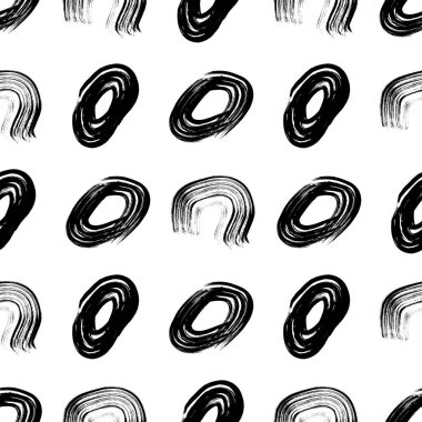 Kusursuz desenli, el çizimi, beyaz zemin üzerine çizilmiş karalama çemberleri. Soyut grunge dokusu. Vektör illüstrasyonu