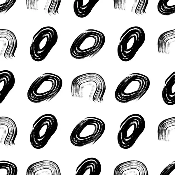 Kusursuz desenli, el çizimi, beyaz zemin üzerine çizilmiş karalama çemberleri. Soyut grunge dokusu. Vektör illüstrasyonu