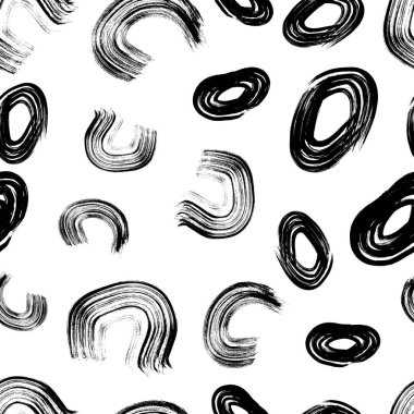Kusursuz desenli, el çizimi, beyaz zemin üzerine çizilmiş karalama çemberleri. Soyut grunge dokusu. Vektör illüstrasyonu
