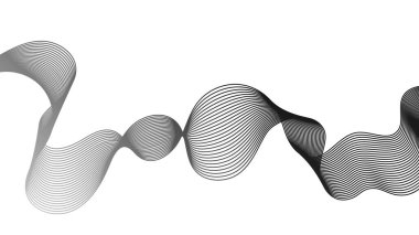 Beyaz zemin üzerinde gri dalga gradyan çizgileri olan soyut arkaplan. Modern teknoloji arka planı, dalga tasarımı. Vektör illüstrasyonu