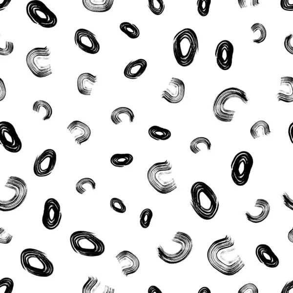 Kusursuz desenli, el çizimi, beyaz zemin üzerine çizilmiş karalama çemberleri. Soyut grunge dokusu. Vektör illüstrasyonu