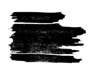Siyah fırça darbesi. El çizimi mürekkep lekesi beyaz arka planda izole edilmiş. Vektör illüstrasyonu