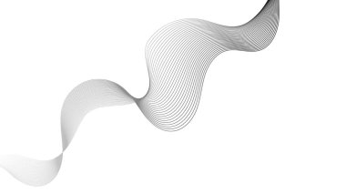 Beyaz zemin üzerinde gri dalga gradyan çizgileri olan soyut arkaplan. Modern teknoloji arka planı, dalga tasarımı. Vektör illüstrasyonu