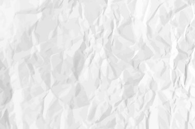 Beyaz, buruşuk kağıt arka plan. Posterler ve afişler için yatay olarak buruşmuş boş kağıt şablonu. Vektör illüstrasyonu