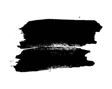 Siyah fırça darbesi. El çizimi mürekkep lekesi beyaz arka planda izole edilmiş. Vektör illüstrasyonu