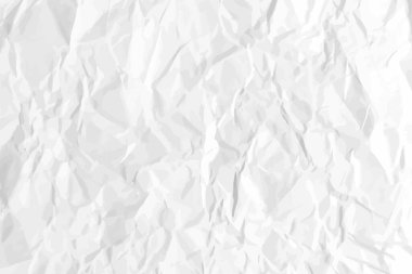 Beyaz, buruşuk kağıt arka plan. Posterler ve afişler için yatay olarak buruşmuş boş kağıt şablonu. Vektör illüstrasyonu