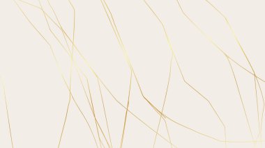 Beyaz arka planda altın sarısı Kintsugi çatlak deseni. Kırık mermere benzeyen altın çatlakların dokusu. Düğün kartları, posterler ve lüks tasarım şablonları için ideal. Vektör illüstrasyonu