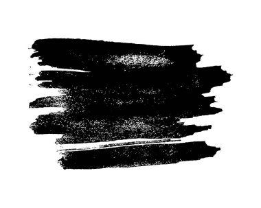 Siyah fırça darbesi. El çizimi mürekkep lekesi beyaz arka planda izole edilmiş. Vektör illüstrasyonu