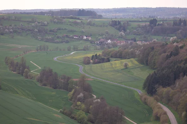 Vista Del Paisaje Una Carretera Odenwald Geramny — Foto de Stock
