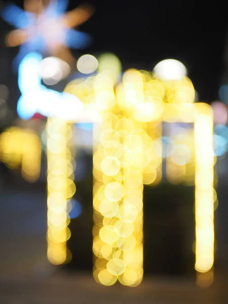 blurred lights in the city during Christmas