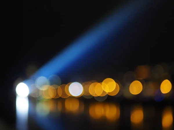 blurred lights in the city during Christmas