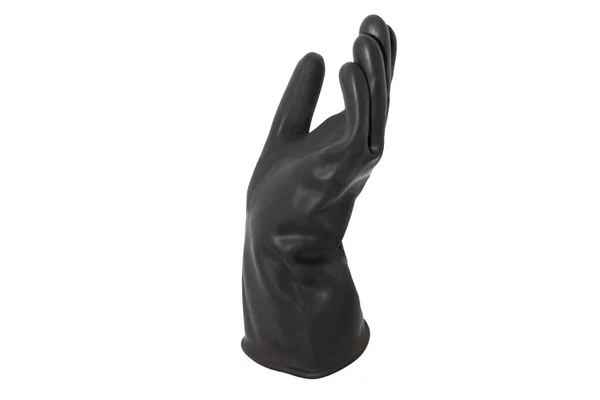 stock image Black rubber glove in profile isolated on a white background