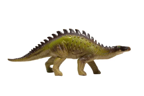 Plastic Dinosaur Toy Spikes Its Back Isolated White Background — Stock Photo, Image