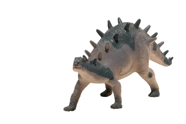 Beyaz Arka Planda Izole Edilmiş Yıpranmış Bir Kentrosaurus Oyuncağı Dinozor — Stok fotoğraf